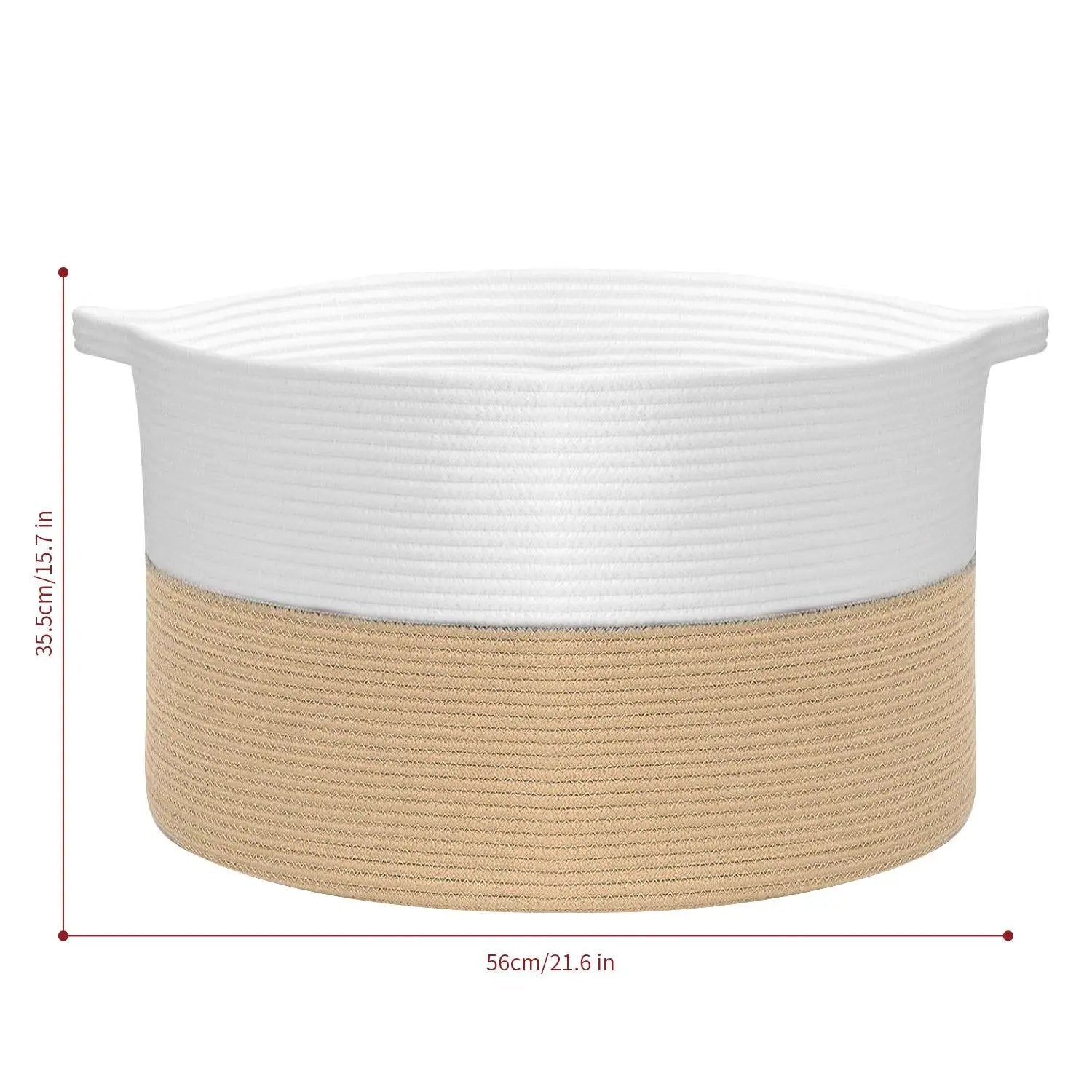 VINSANI LAUNDRY BASKET WHITE & COFFEE 1010289 by Vinsani