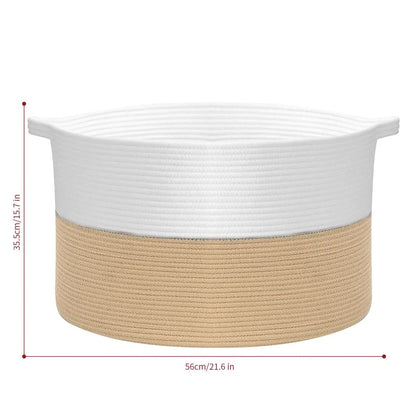VINSANI LAUNDRY BASKET WHITE & COFFEE 1010289 by Vinsani