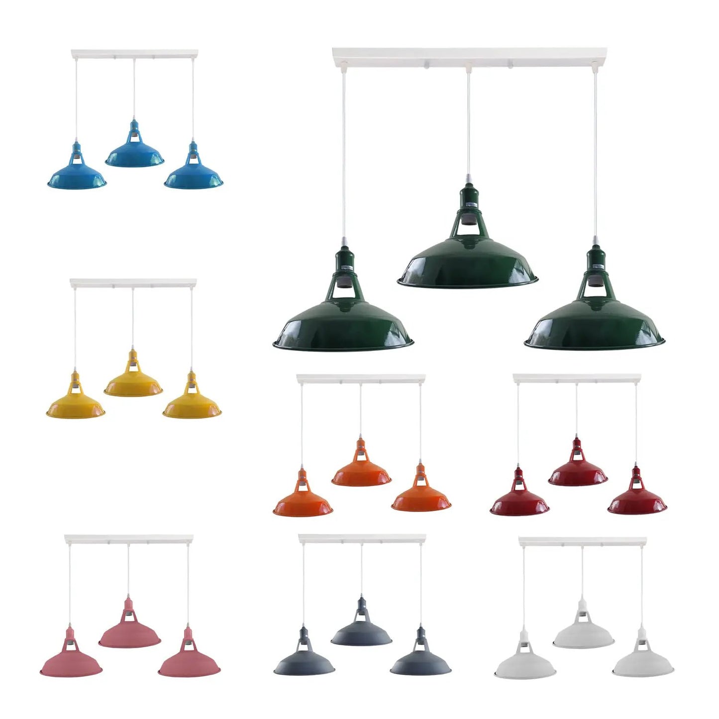 Industrial Vintage Loft Kitchen Bar 3 Lights Ceiling Barn-slotted Metal E27 by Ledsone