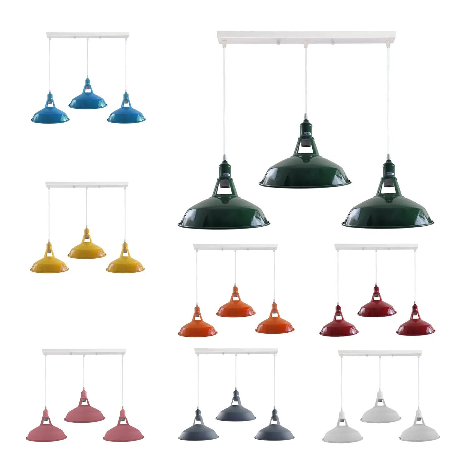 Industrial Vintage Loft Kitchen Bar 3 Lights Ceiling Barn-slotted Metal E27 by Ledsone