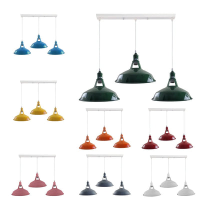 Industrial Vintage Loft Kitchen Bar 3 Lights Ceiling Barn-slotted Metal E27 by Ledsone