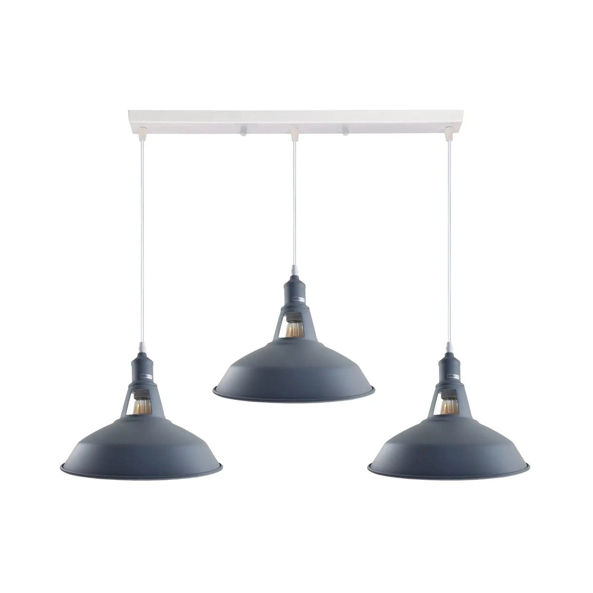 Industrial Vintage Loft Kitchen Bar 3 Lights Ceiling Barn-slotted Metal E27 by Ledsone