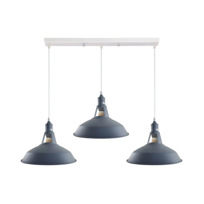 Industrial Vintage Loft Kitchen Bar 3 Lights Ceiling Barn-slotted Metal E27 by Ledsone