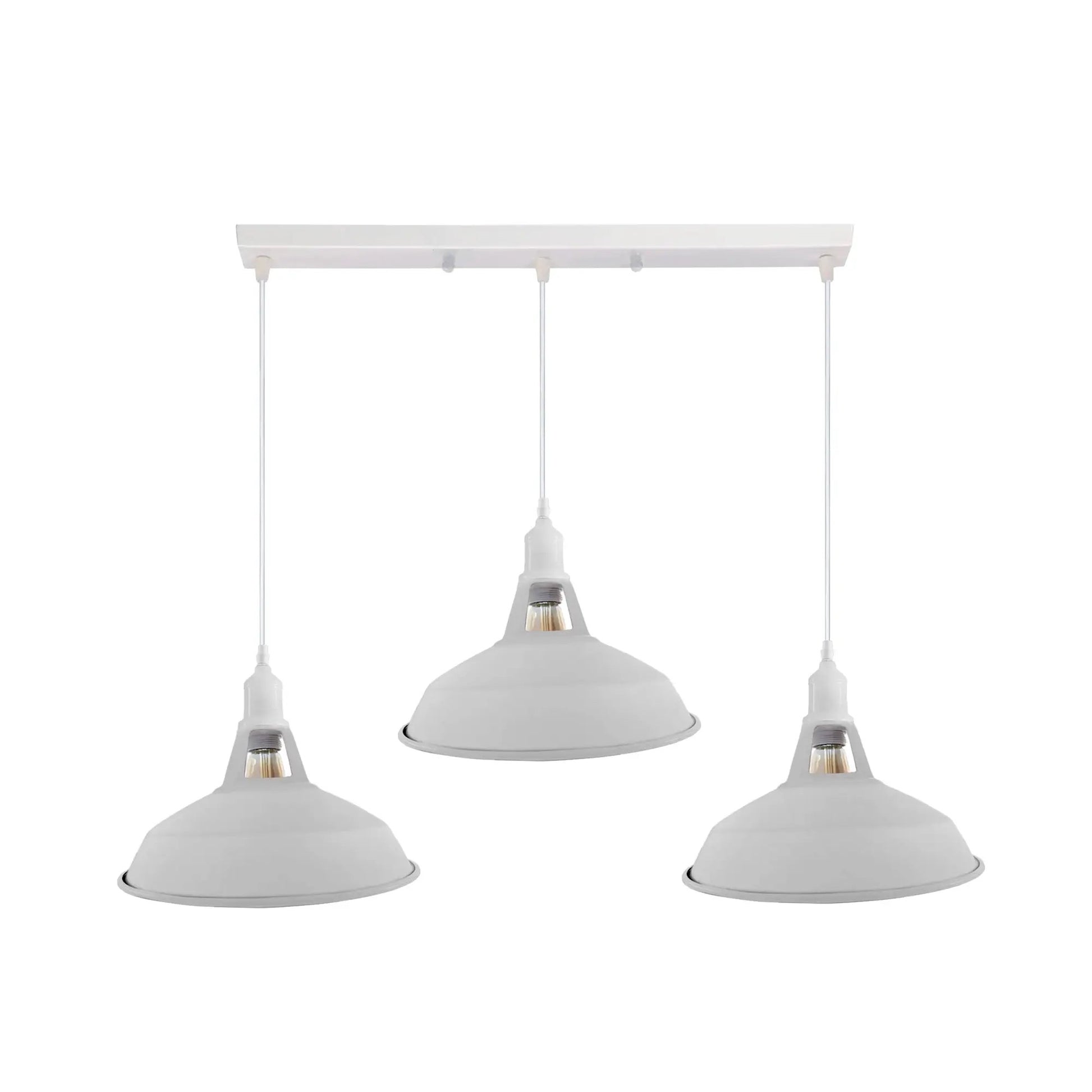 Industrial Vintage Loft Kitchen Bar 3 Lights Ceiling Barn-slotted Metal E27 by Ledsone