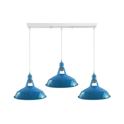 Industrial Vintage Loft Kitchen Bar 3 Lights Ceiling Barn-slotted Metal E27 by Ledsone