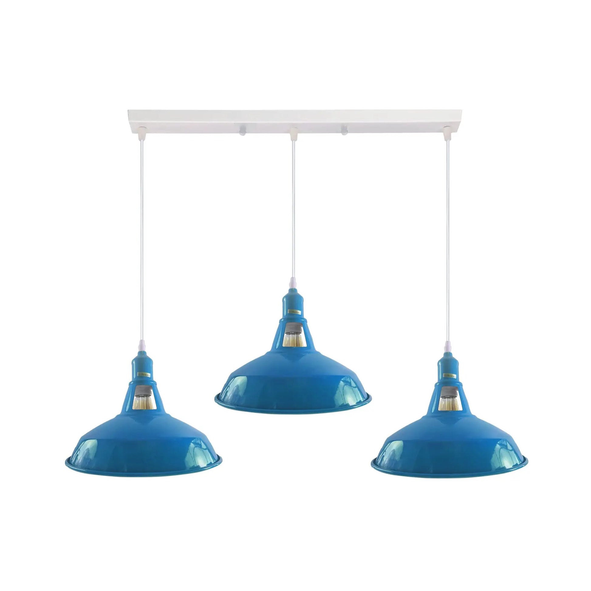Industrial Vintage Loft Kitchen Bar 3 Lights Ceiling Barn-slotted Metal E27 by Ledsone