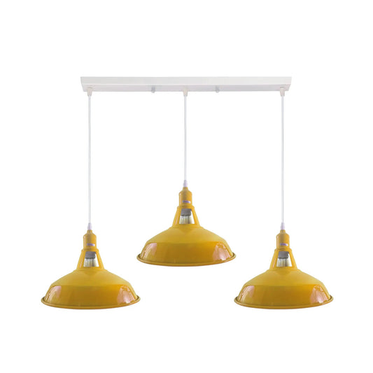 Industrial Vintage Loft Kitchen Bar 3 Lights Ceiling Barn-slotted Metal E27 by Ledsone