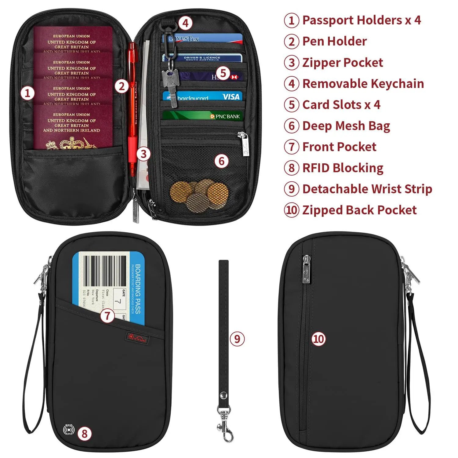 VINSANI DELUXE PASSPORT ORG BLACK 1010323 by Vinsani
