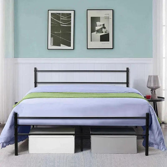 Extra Strong Double Metal Bed Frame In Black - Improved by House of Home