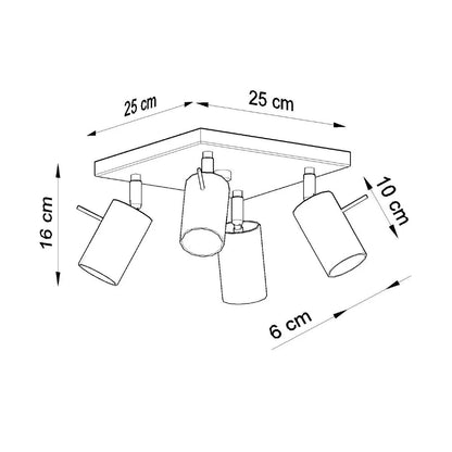 Ceiling lamp steel Ring modern Design GU10 by Sollux Lighting