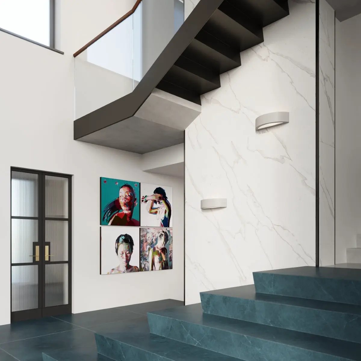 Wall lamp ceramics, glass Atena modern Design E27 by Sollux Lighting