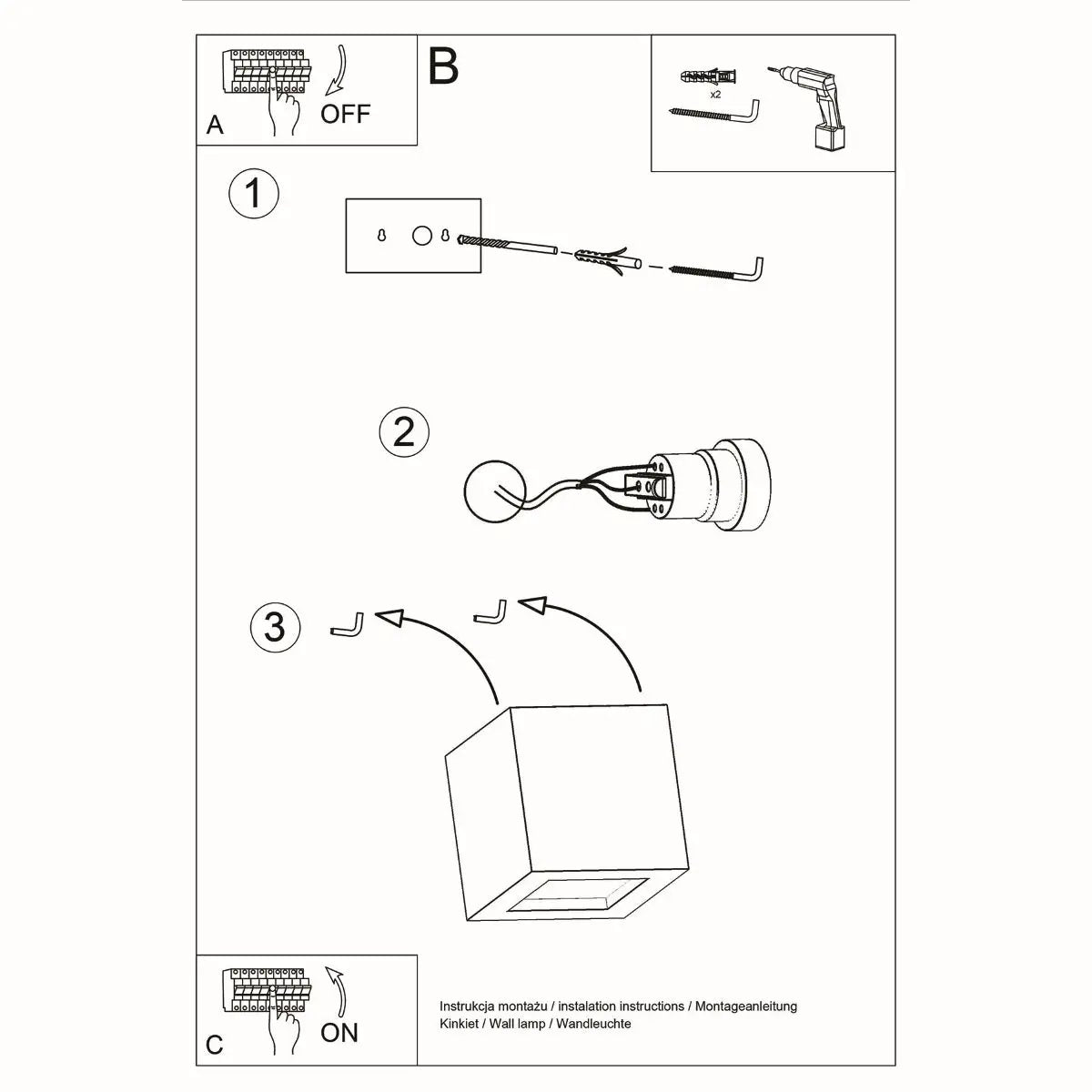 Wall lamp ceramics, glass Leo modern Design E27 by Sollux Lighting