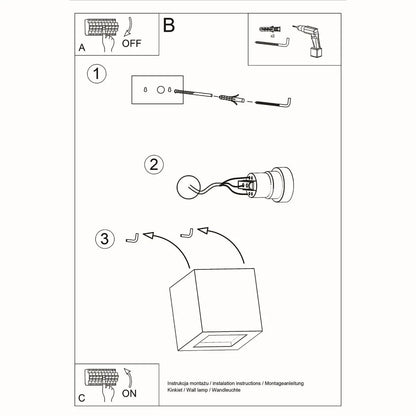 Wall lamp ceramics, glass Leo modern Design E27 by Sollux Lighting