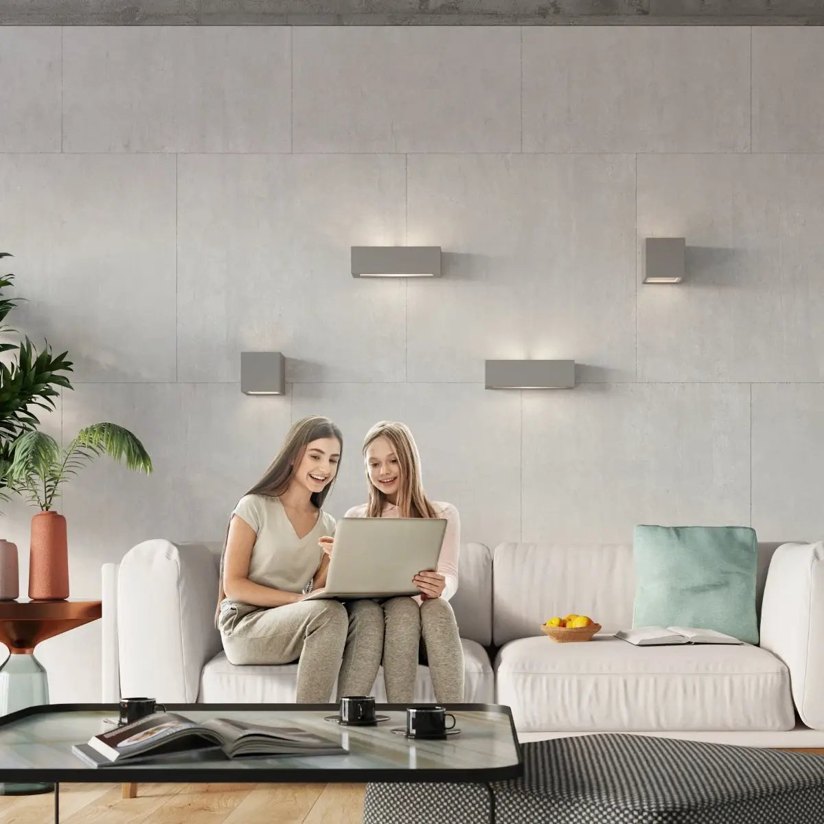 Wall lamp ceramics, glass Leo modern Design E27 by Sollux Lighting