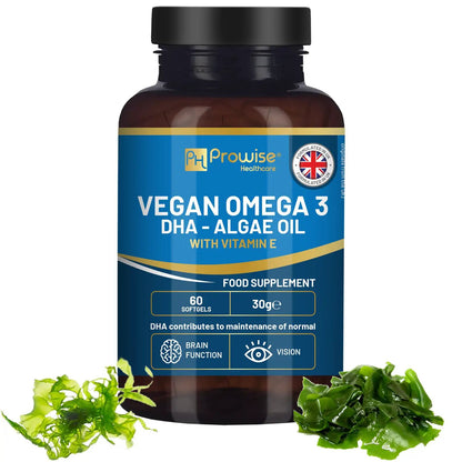 Prowise Vegan Omega-3 DHA from Algae Oil | 60 Softgels with Vitamin E by Prowise Healthcare