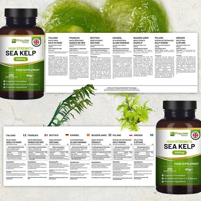 Sea Kelp 2000mg 200 Vegan Tablets | Natural Source of Iodine | Premium Ingredients | Proudly made in the UK by Prowise by Prowise Healthcare