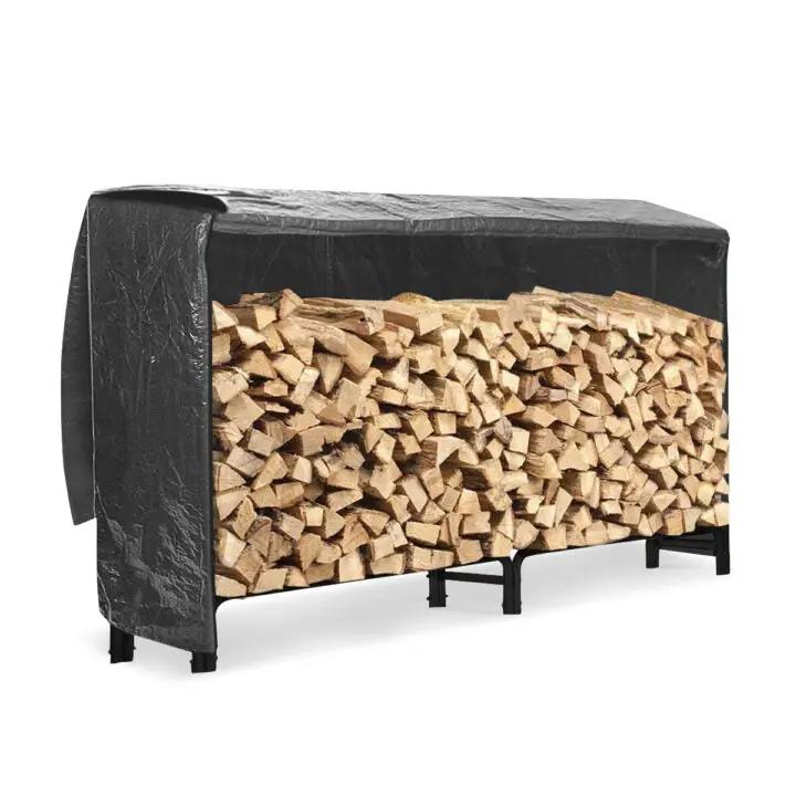 Neo 240cm Outdoor Metal Log Holder Storage Rack with Cover by Neo
