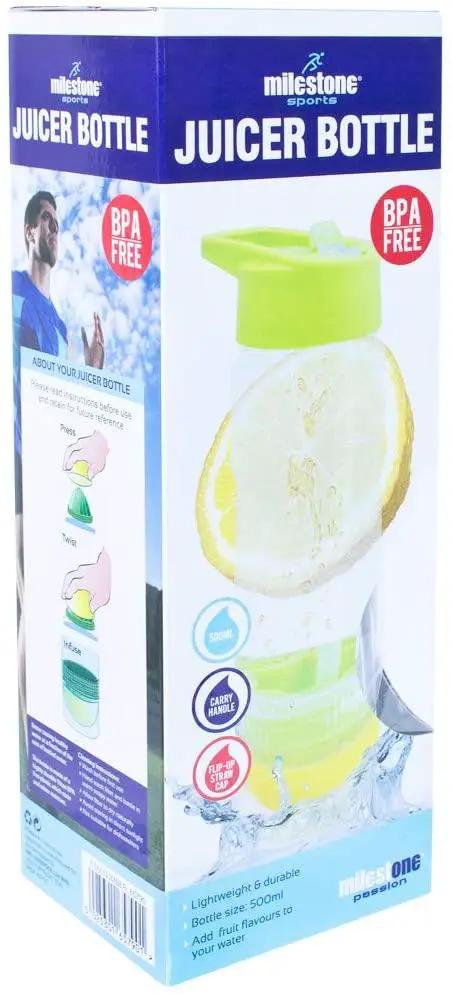 Milestone Juice Twist Water Bottle Lime Capacity, 700ml by Milestone Sports