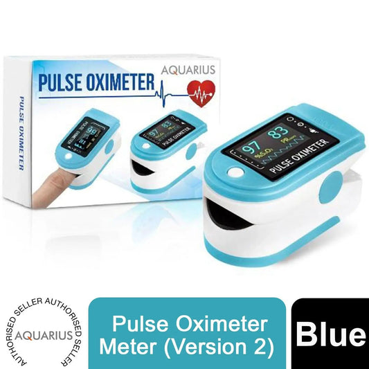 Aquarius Blue Finger Pulse Oximeter Version 2 - Oxygen Saturation Monitor with SpO2 Readings & Heart Rate Monitor, FDA Approved by Aquarius