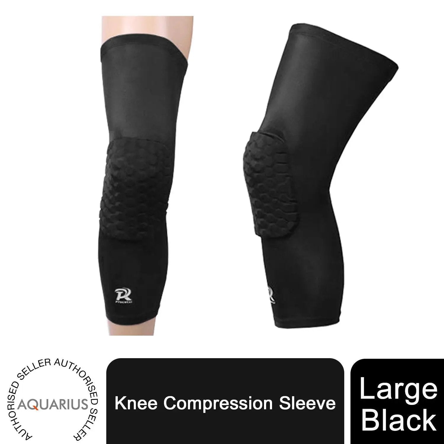 Knee Compression Sleeve, Large - Black by Aquarius