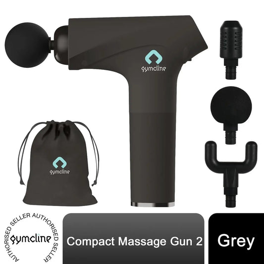 Gymcline Massage Gun Compact Size with 1500mAh Battery & 3 Speed Modes, Grey by Gymcline