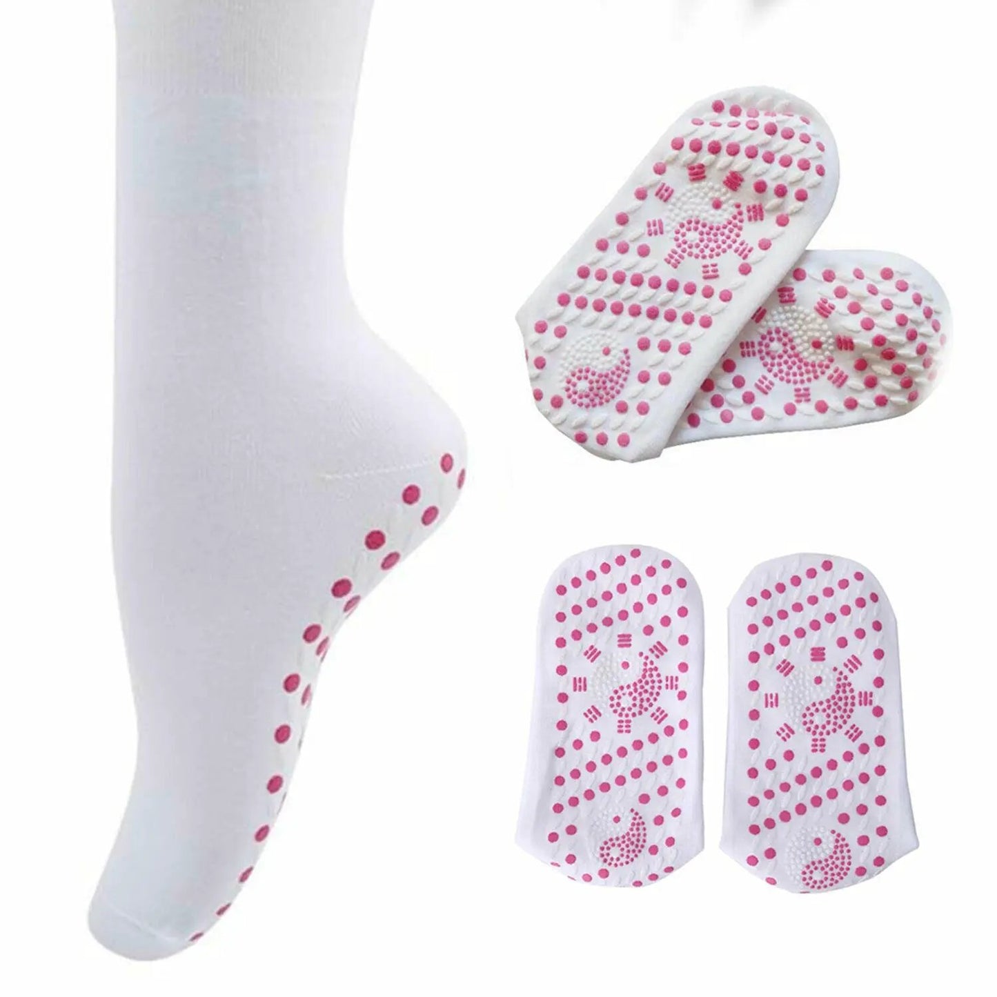Envie Tourmaline Magnetic Health Socks, White by Envie