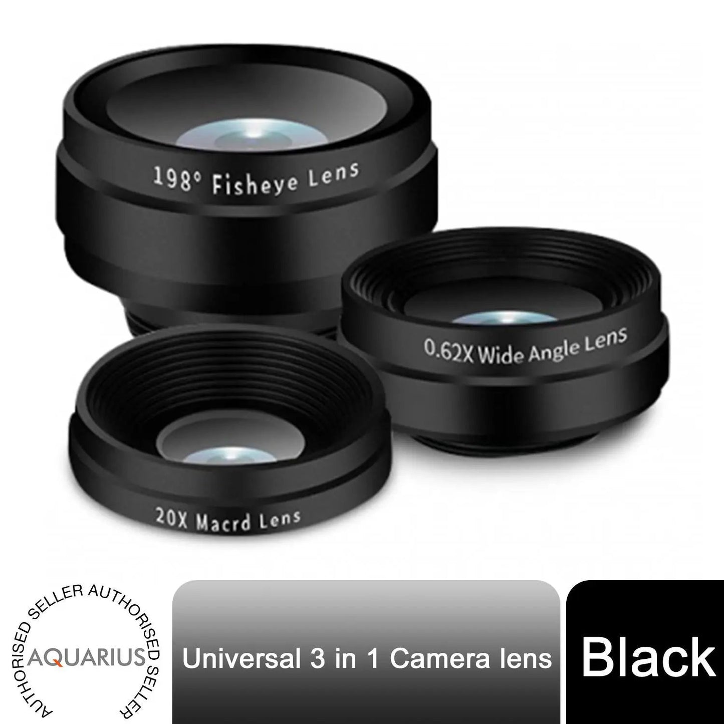 Aquarius Universal 3 in 1 Camera lens With Fisheye Lens & Wide Angle by Aquarius