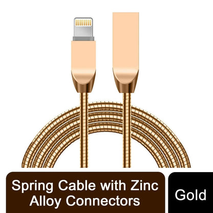 Spring Cable with Zinc Alloy Connectors - Gold by Unbranded