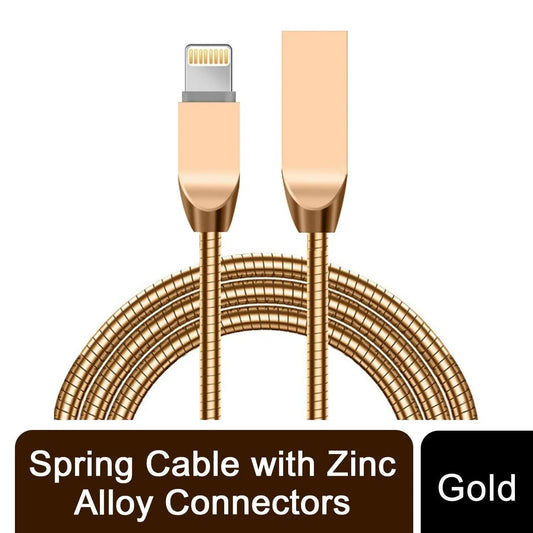 Spring Cable with Zinc Alloy Connectors - Gold by Unbranded