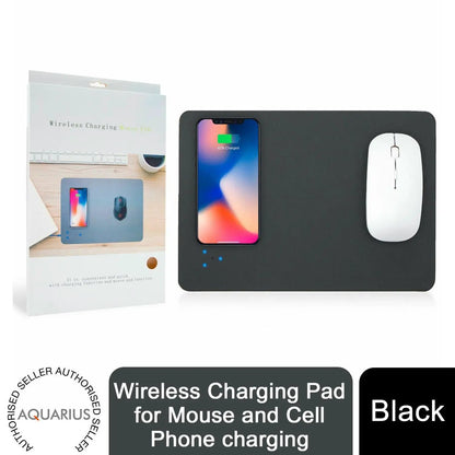Aquarius Wireless Charging Pad for Mouse and Cell Phone charging, Black by Aquarius