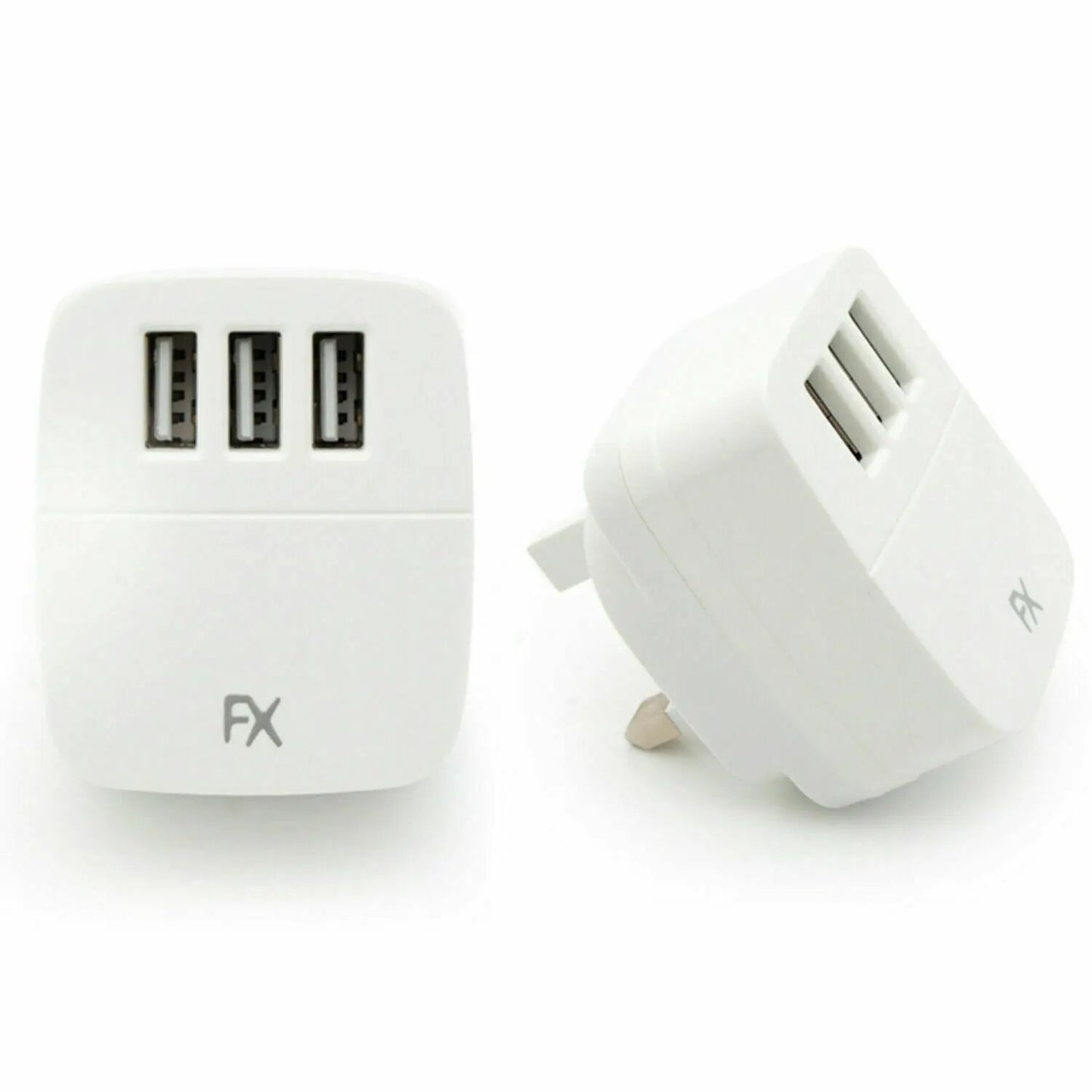 FX Powabud Mains 2 Port USB Or 3 Port USB Charger - 2.1Amp/3.1Amp[3Port USB 3.1Amp - White] by Aquarius
