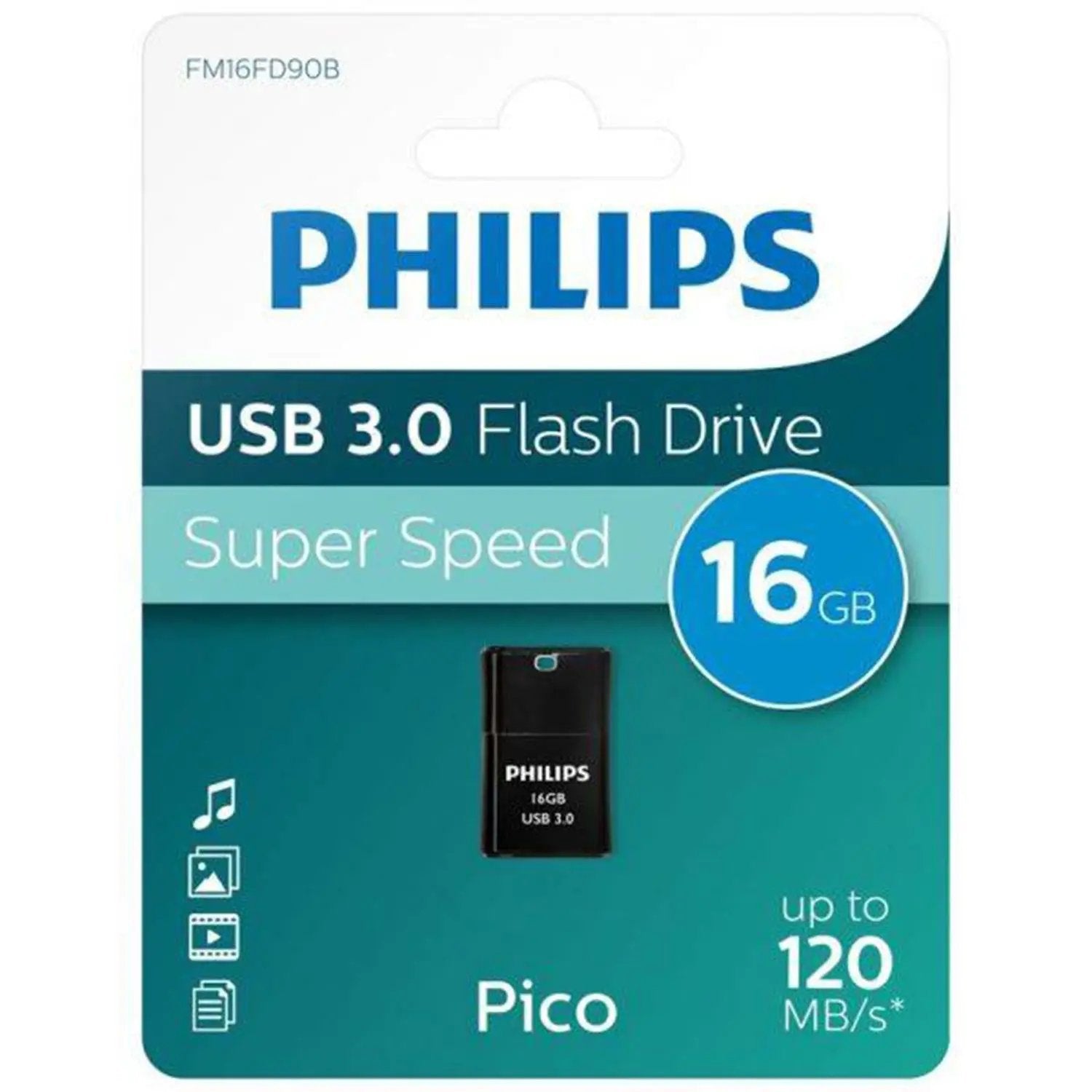 Philips USB 3.0 Pico Edition Flash Drive 16GB - Black by Philips