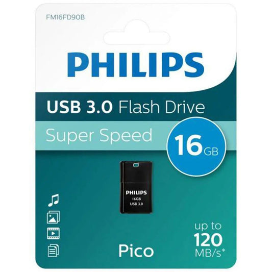 Philips USB 3.0 Pico Edition Flash Drive 16GB - Black by Philips