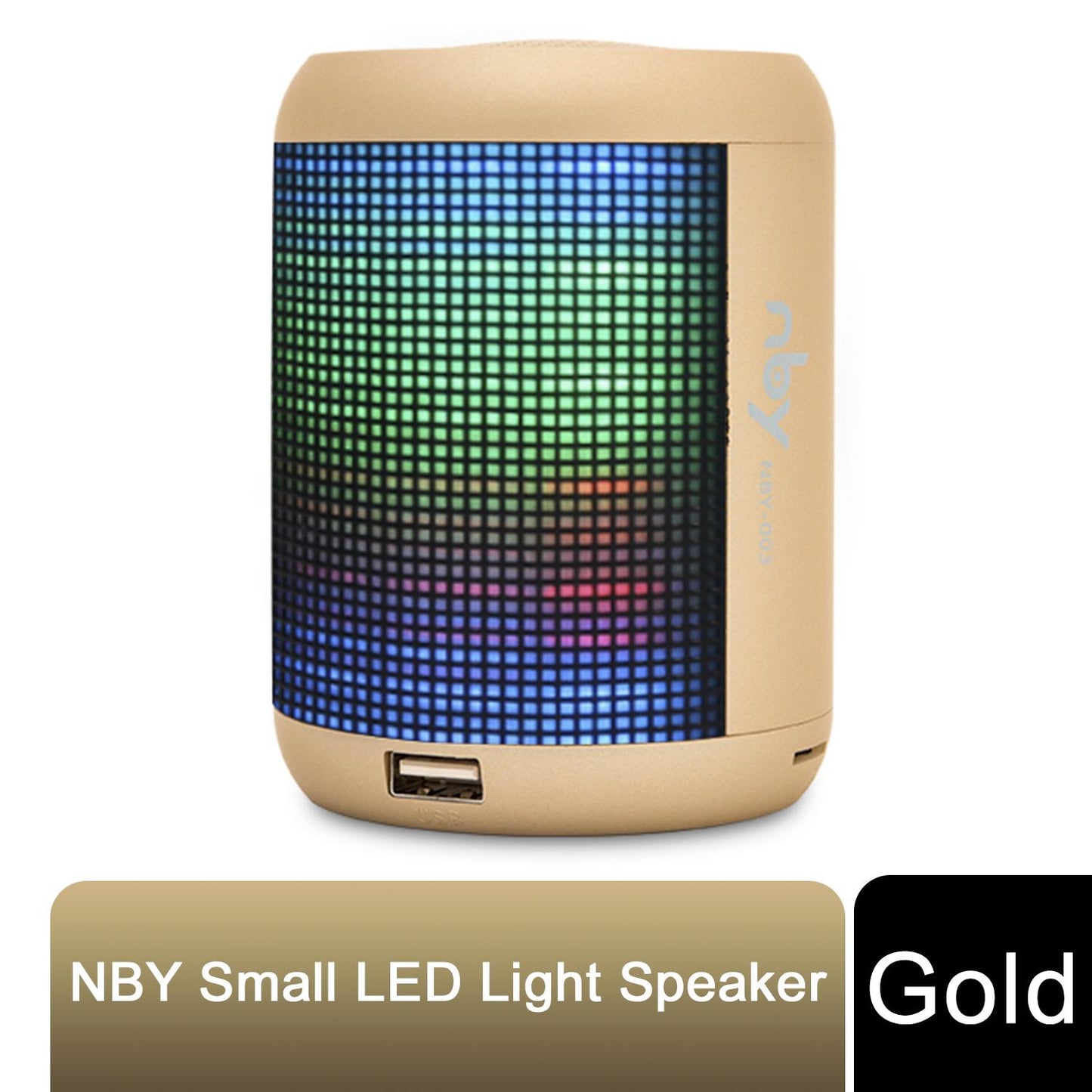 NBY Small Sound Activate LED Light Bluetooth Speaker And Dancing Fountain, Gold by NBY