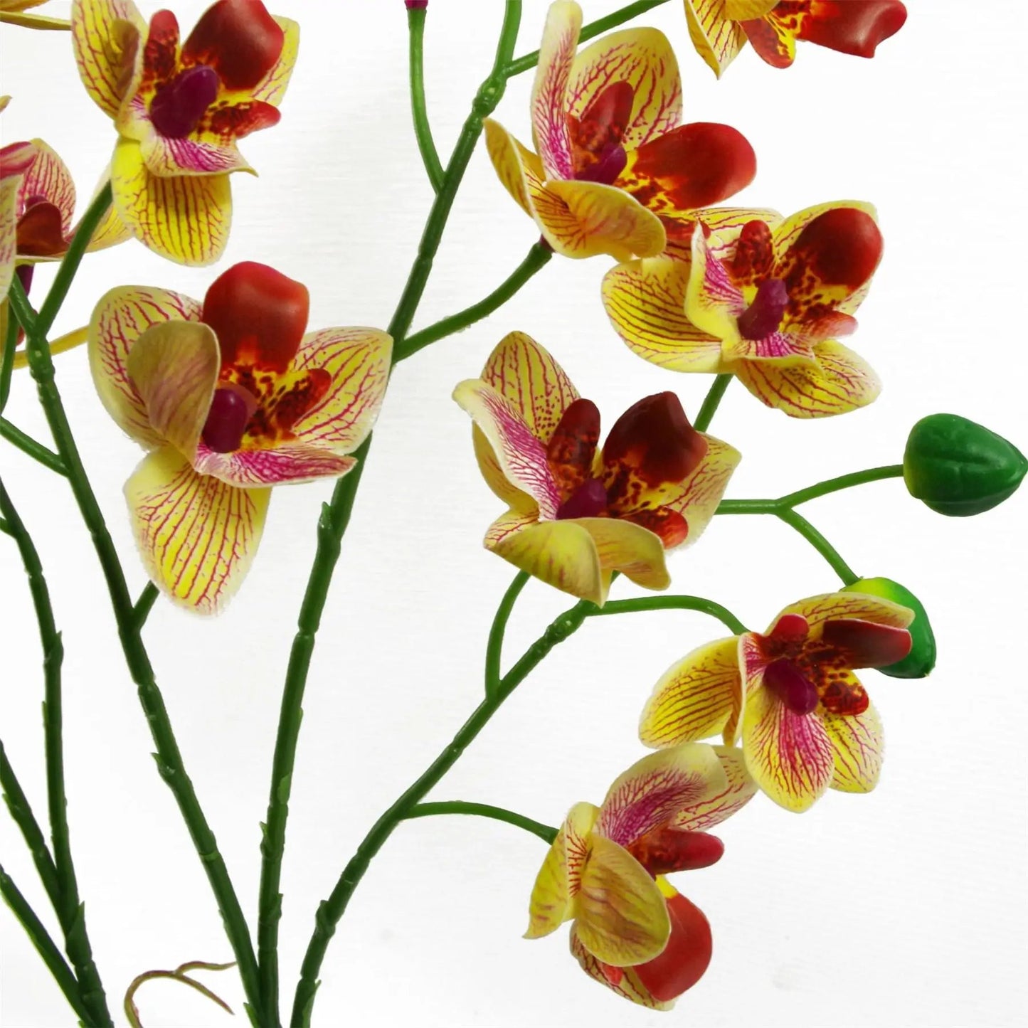 43cm Pink Yellow Artificial Orchid in Ceramic Planter by Leaf