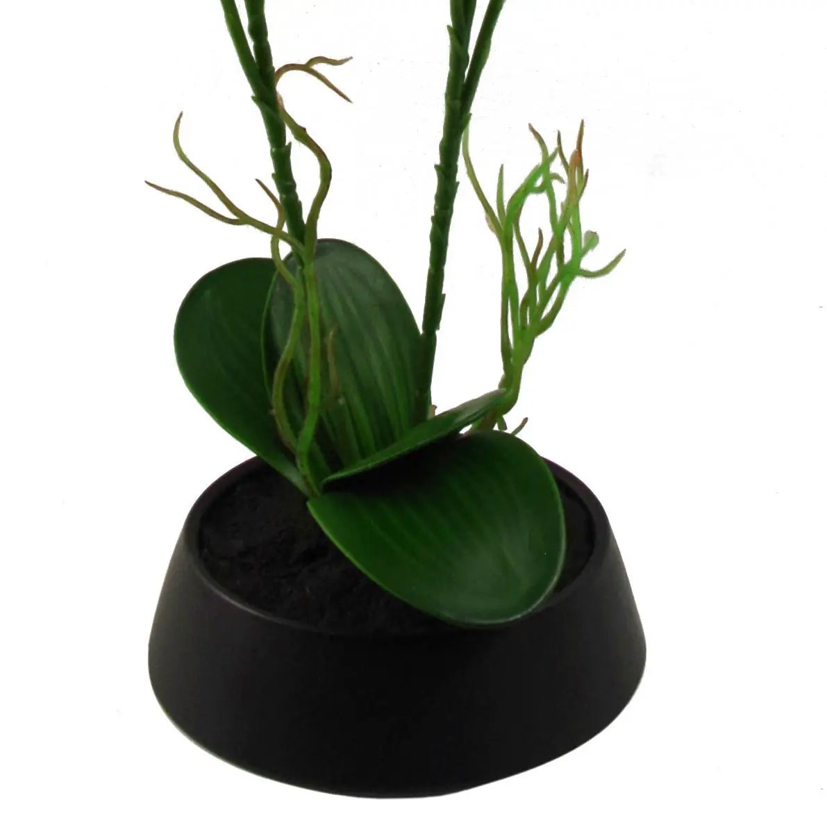 43cm Pink Yellow Artificial Orchid in Ceramic Planter by Leaf