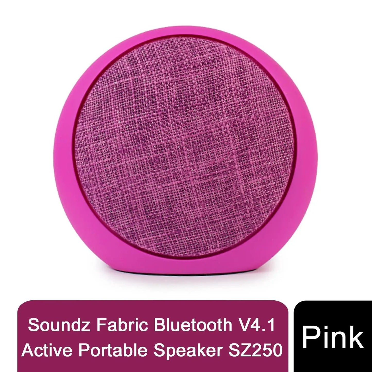 Soundz Fabric Bluetooth V4.1 Active Portable Speaker SZ250 & SZ300[SZ250 - Pink] by Soundz