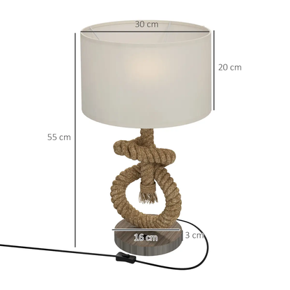 HOMCOM LED Nautical Table Lamp with USB Charging Port for Bedroom Living Room by HOMCOM