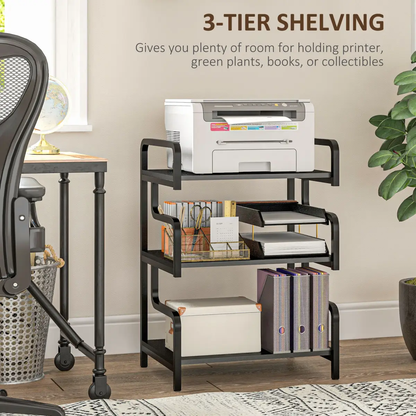 HOMCOM 3-Tier Storage Shelf, Metal Shelves for Storage for Home Office, White by HOMCOM