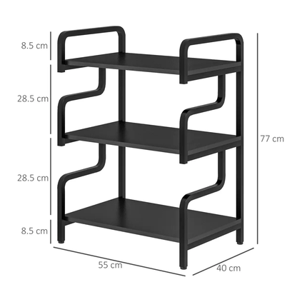 HOMCOM 3-Tier Storage Shelf, Metal Shelves for Storage for Home Office, White by HOMCOM