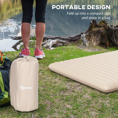 Outsunny Double Air Bed Inflatable Mattress, 195 x 140 x 10cm, White by Outsunny