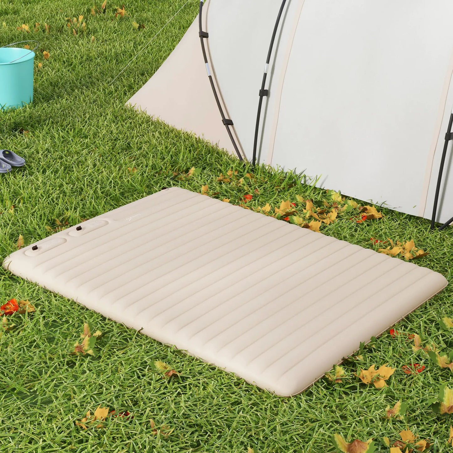 Outsunny Double Air Bed Inflatable Mattress, 195 x 140 x 10cm, White by Outsunny
