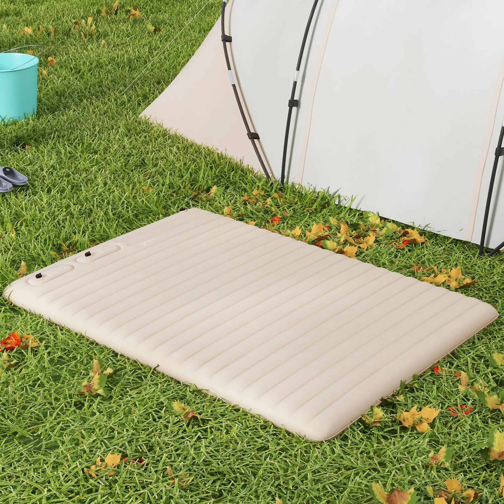 Outsunny Double Air Bed Inflatable Mattress, 195 x 140 x 10cm, White by Outsunny