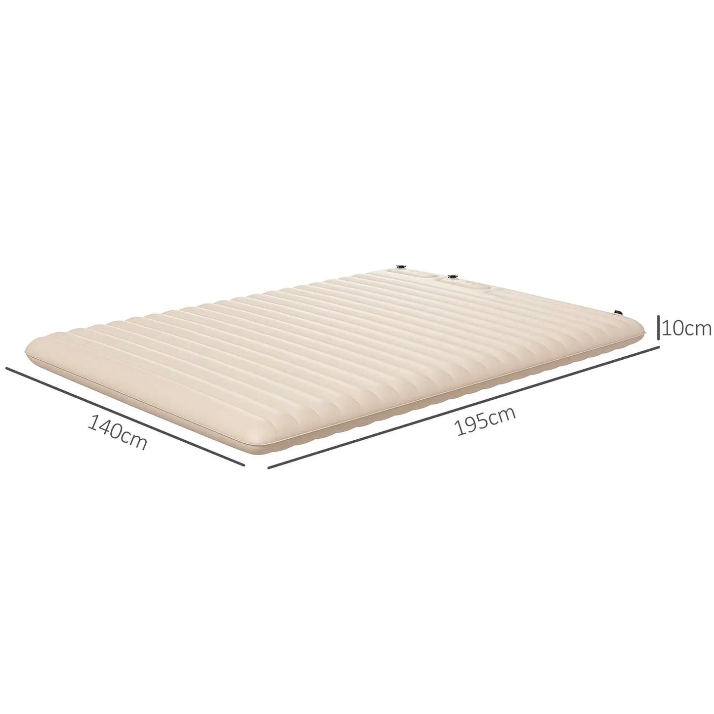 Outsunny Double Air Bed Inflatable Mattress, 195 x 140 x 10cm, White by Outsunny