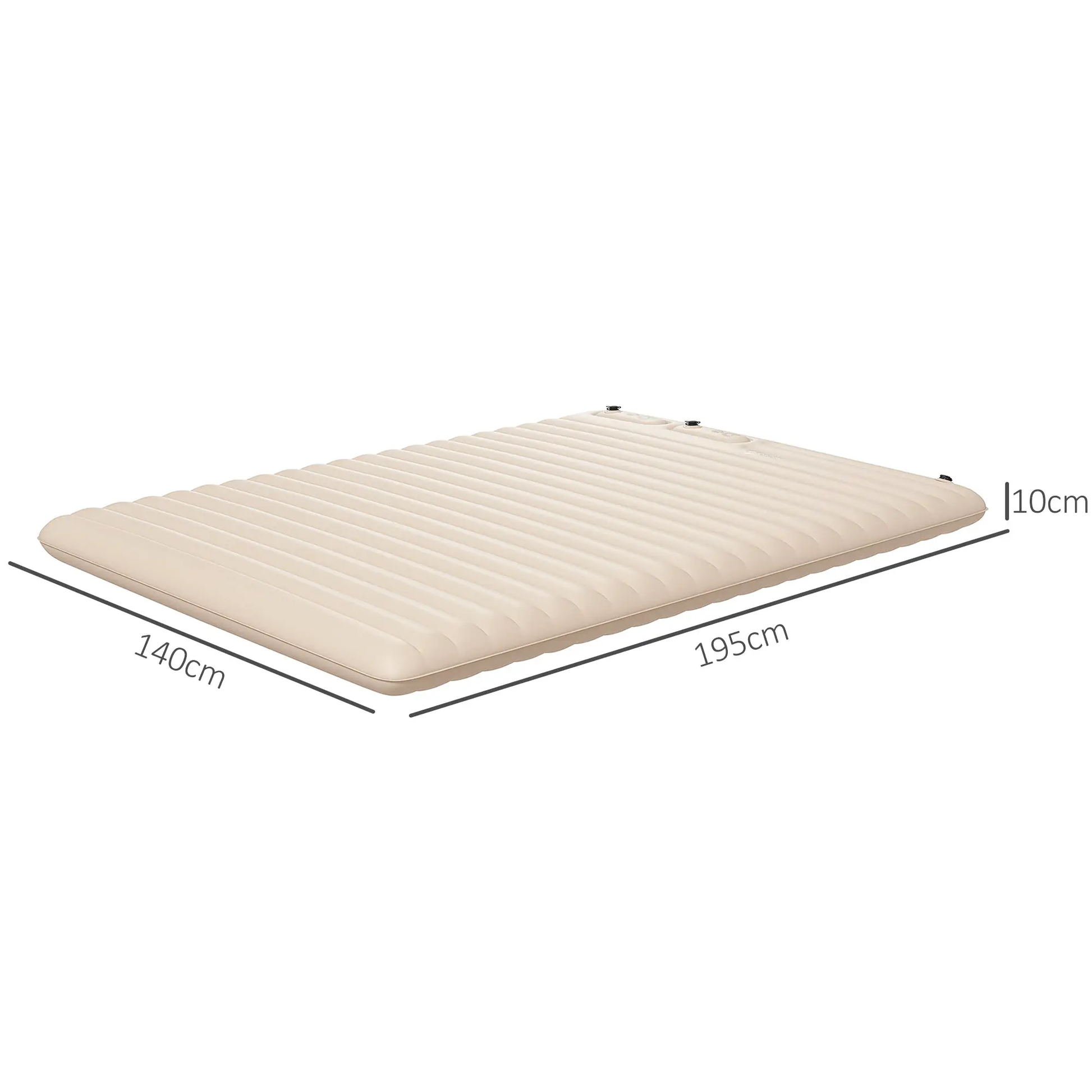 Outsunny Double Air Bed Inflatable Mattress, 195 x 140 x 10cm, White by Outsunny