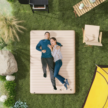 Outsunny Double Air Bed Inflatable Mattress, 195 x 140 x 10cm, White by Outsunny