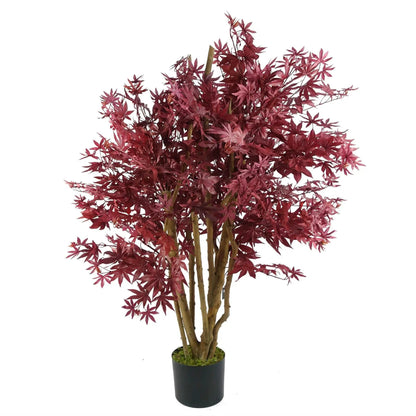 120cm Artificial Red Maple Tree by Leaf