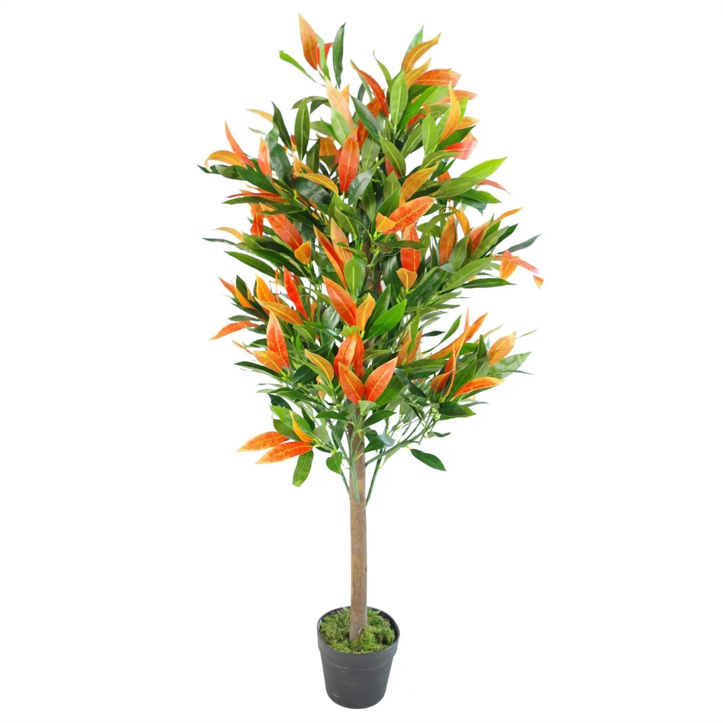 130cm Artificial Red & Green Ficus Tree by Leaf