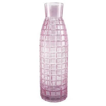 49cm Tall Pink Square Glass Vase by Leaf