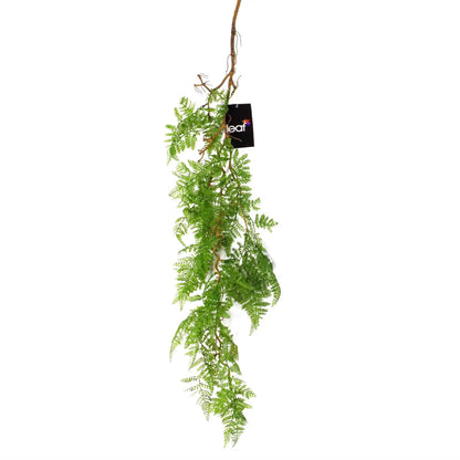 100cm Artificial Hanging Maidenhair Fern Plant Dark Green by Leaf